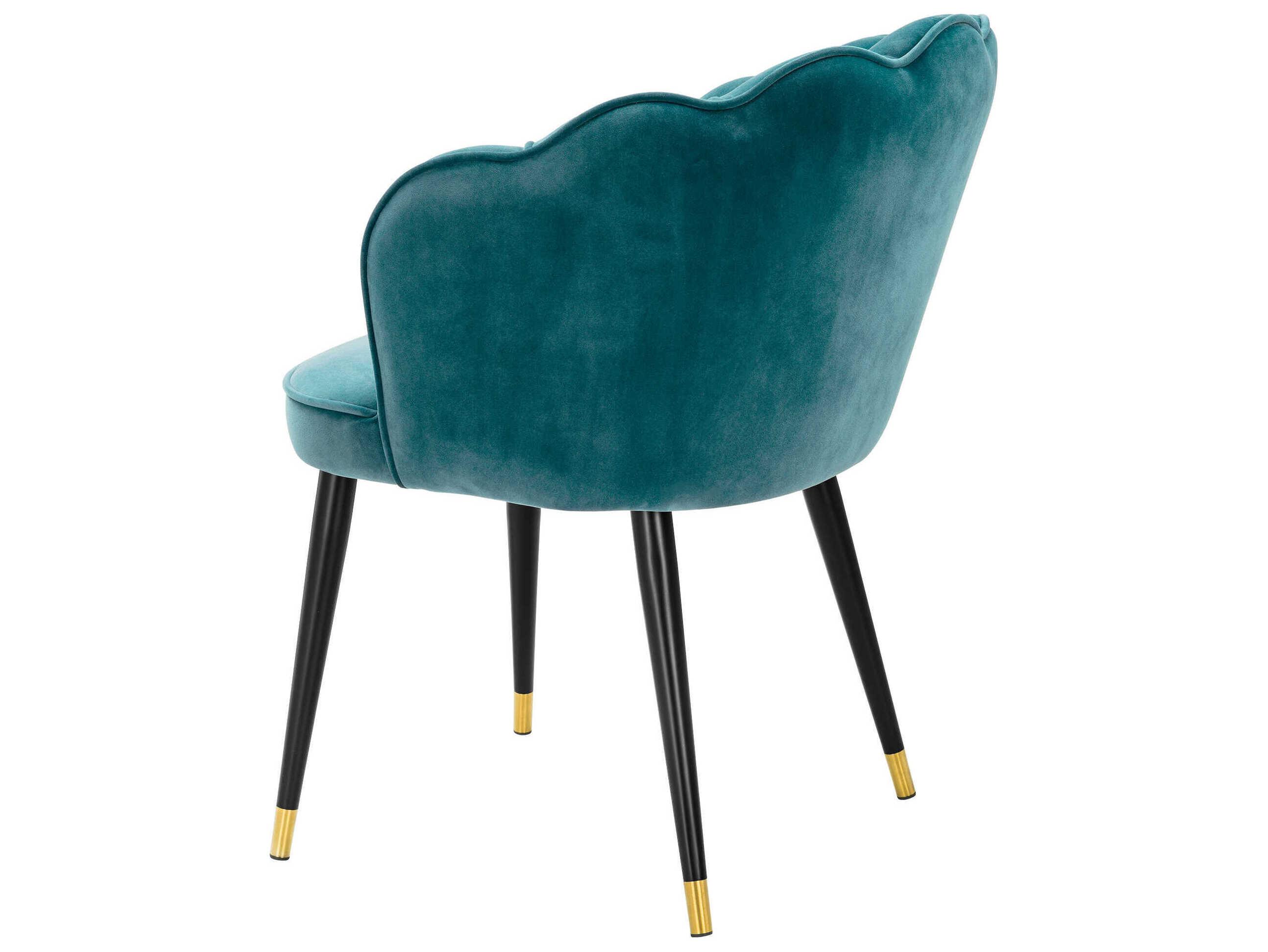 Eichholtz Bristol Black Velvet Upholstered Arm Dining Chair