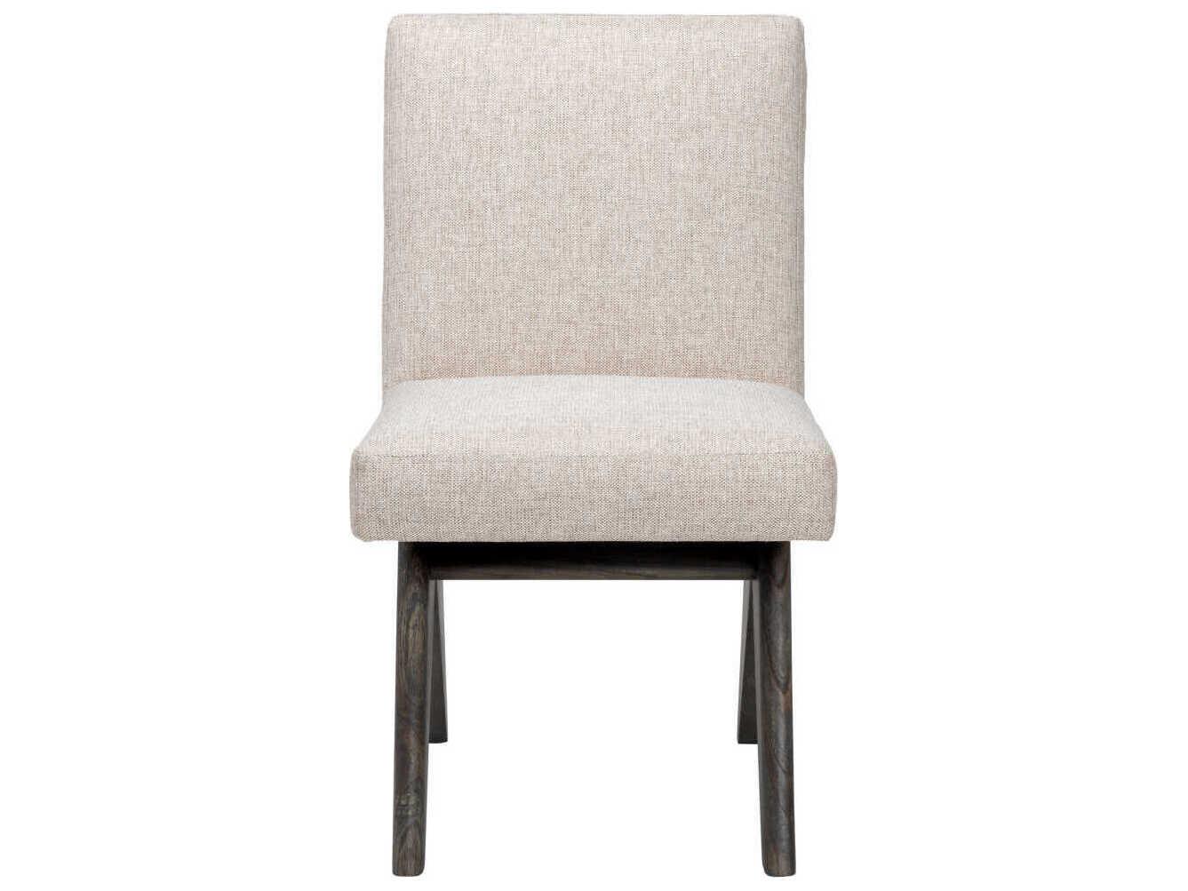 Eichholtz Erudit Solid Wood Natural Upholstered Armless Dining Chair