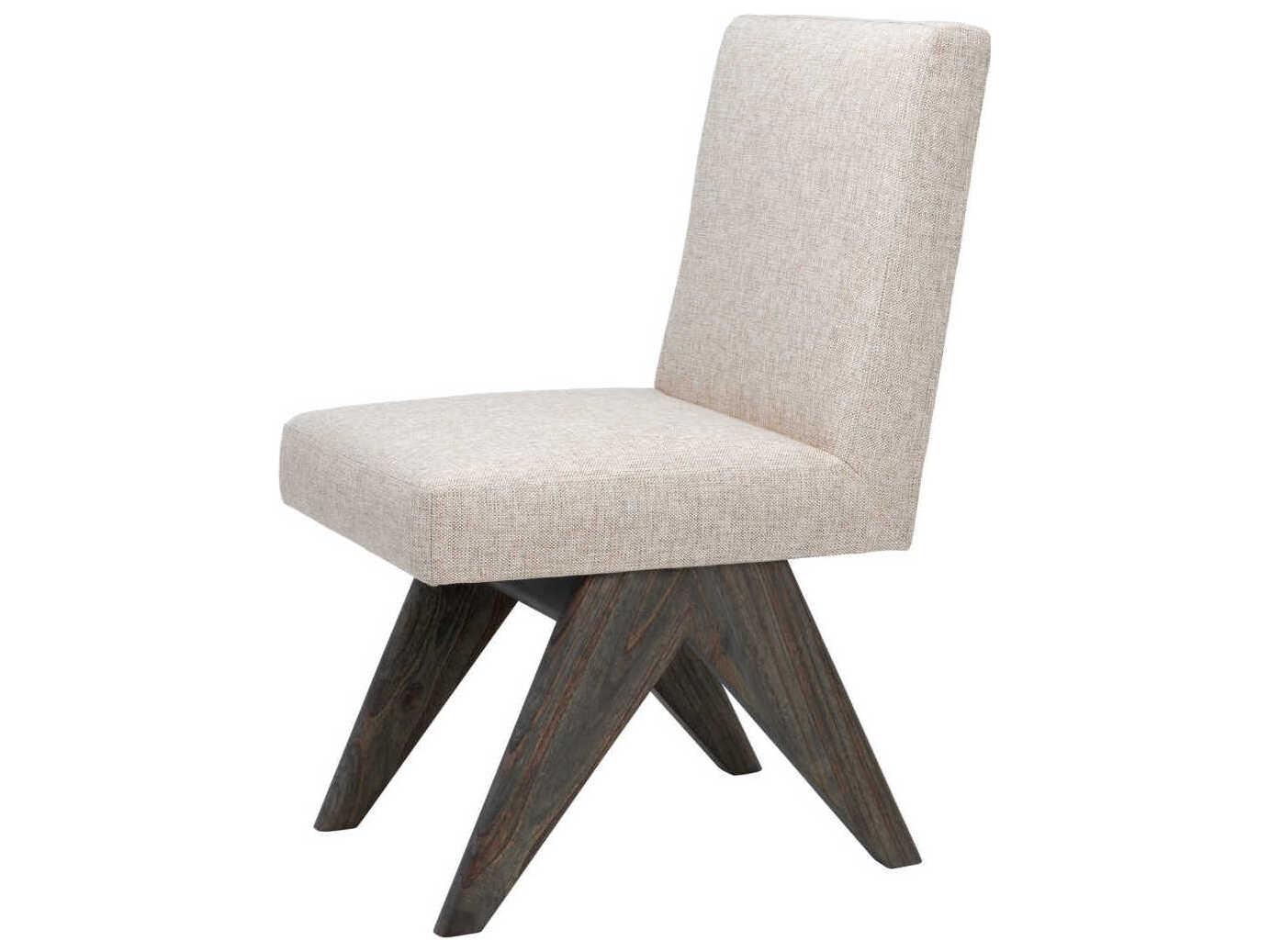Eichholtz Erudit Solid Wood Natural Upholstered Armless Dining Chair