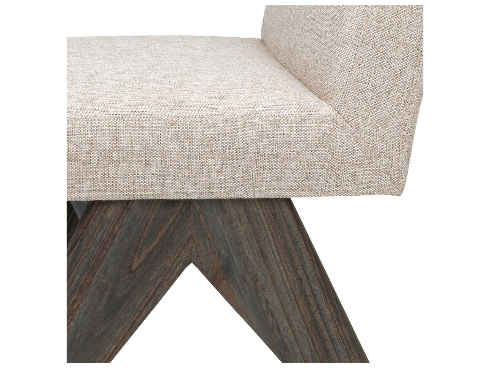Eichholtz Erudit Solid Wood Natural Upholstered Armless Dining Chair