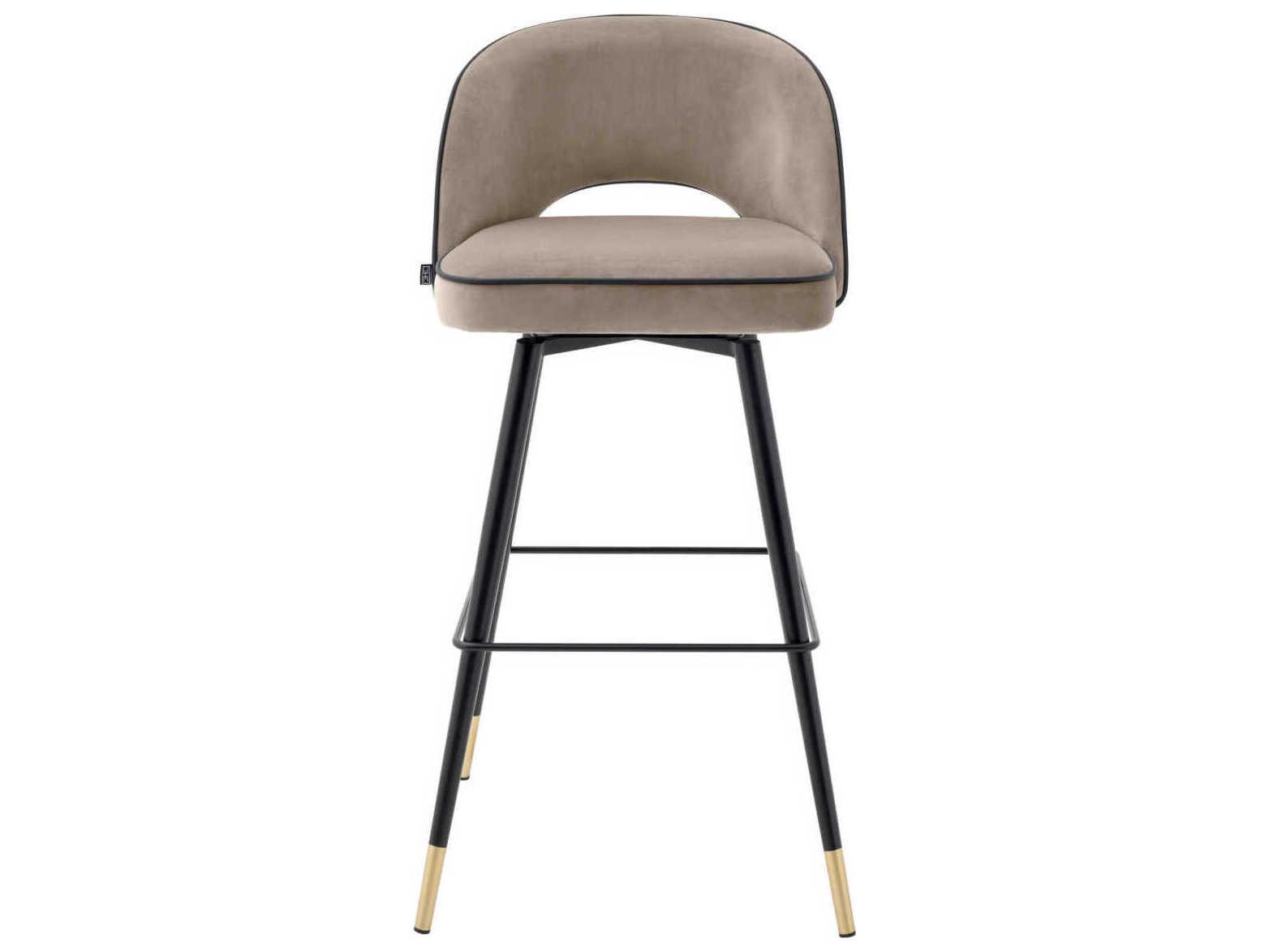 Eichholtz Cliff Velvet Upholstered Swivel Bar Stool Set of 2