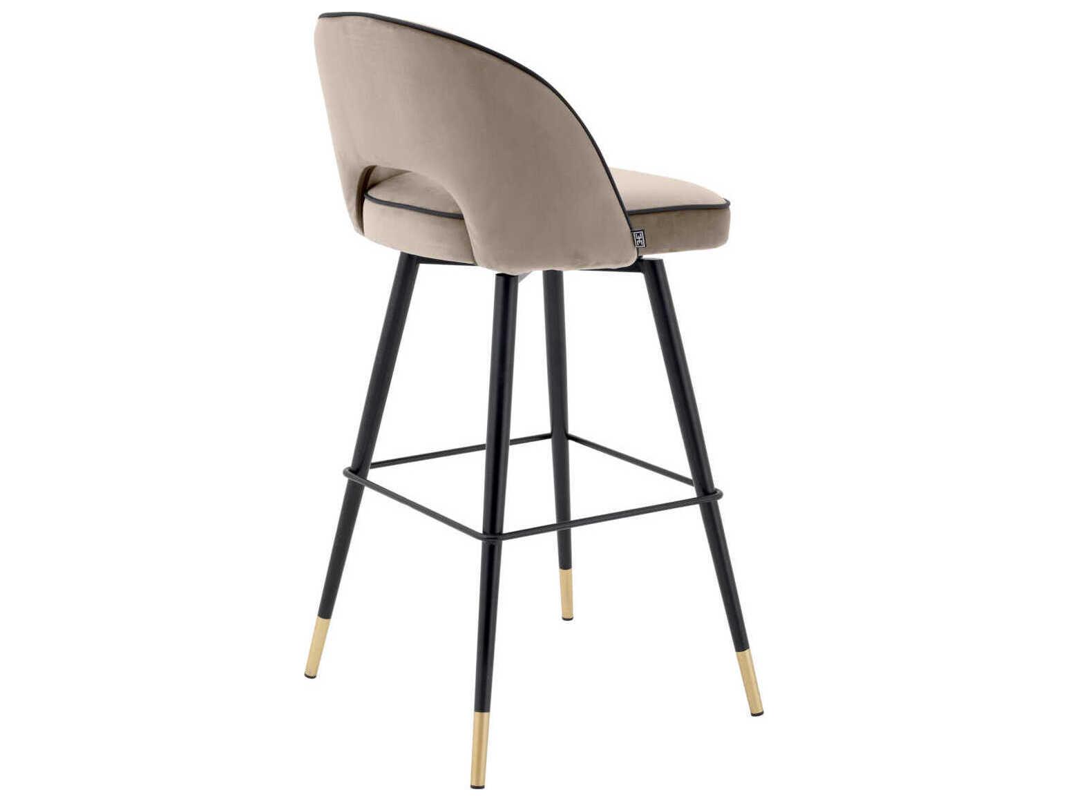 Eichholtz Cliff Velvet Upholstered Swivel Bar Stool Set of 2