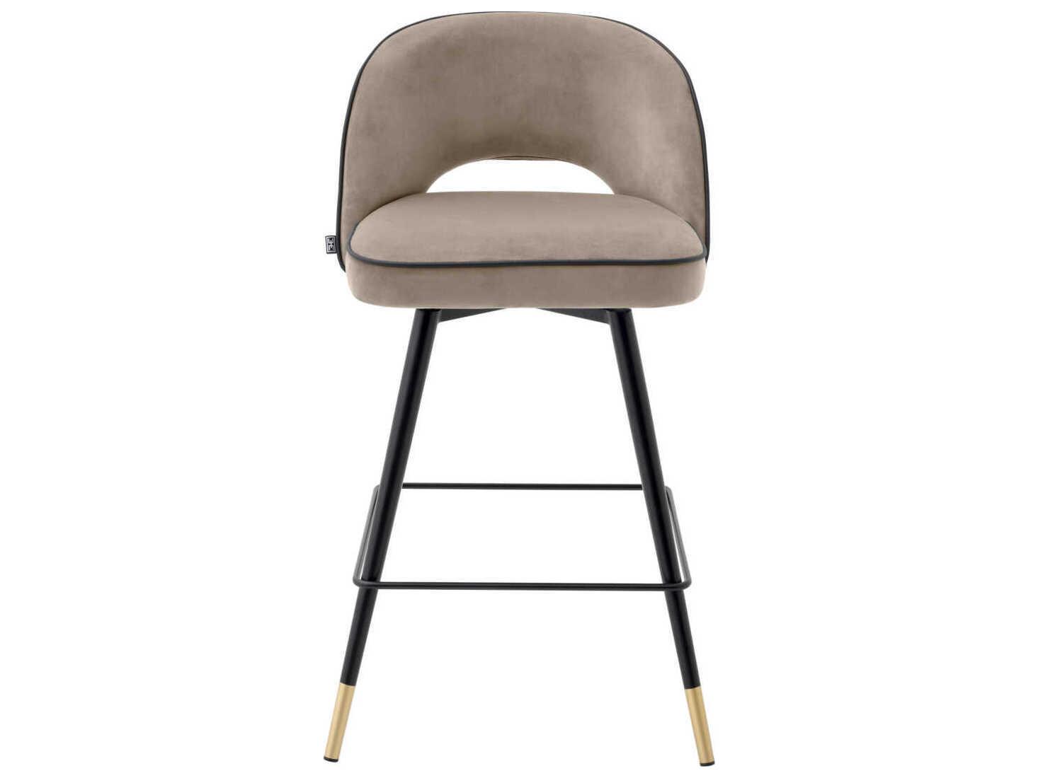 Eichholtz Cliff Velvet Upholstered Swivel Counter Stool Set of 2