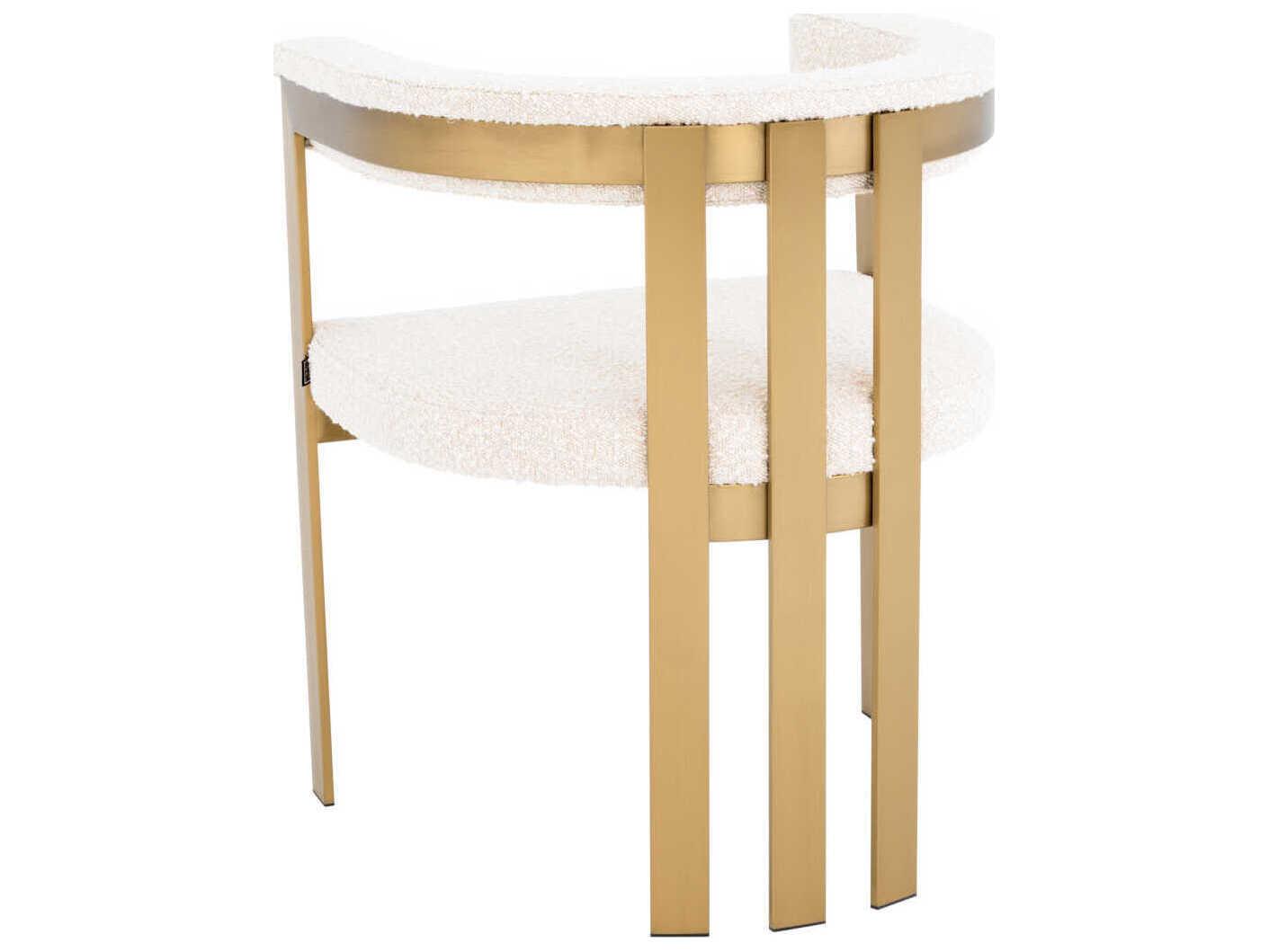 Eichholtz Clubhouse Gold Upholstered Arm Dining Chair