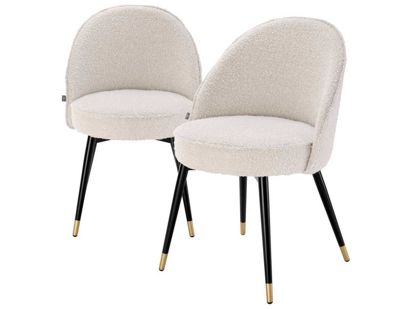 Eichholtz Cooper Black Upholstered Armless Dining Chair Set of 2