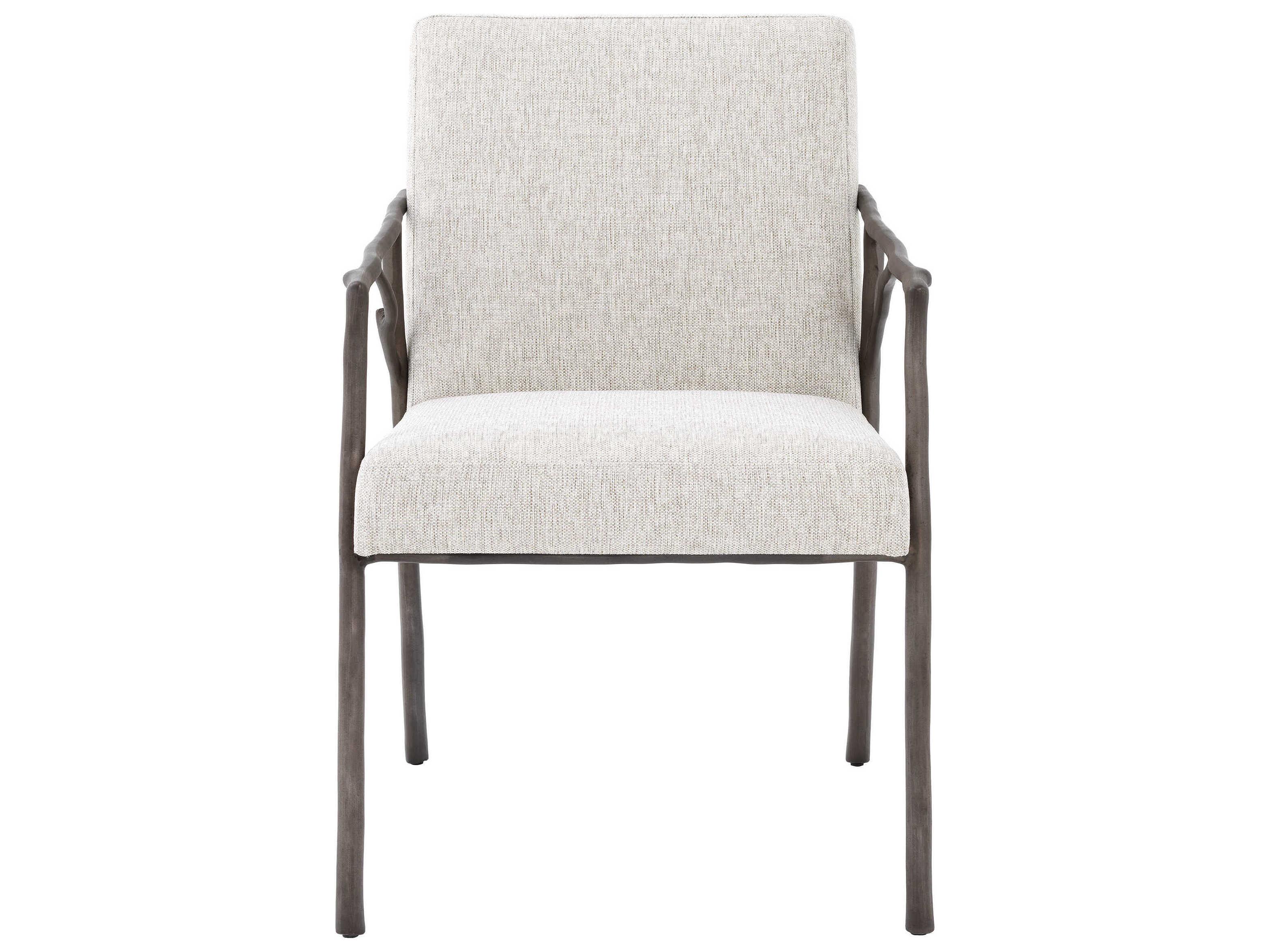 Eichholtz Antico Bronze Upholstered Arm Dining Chair