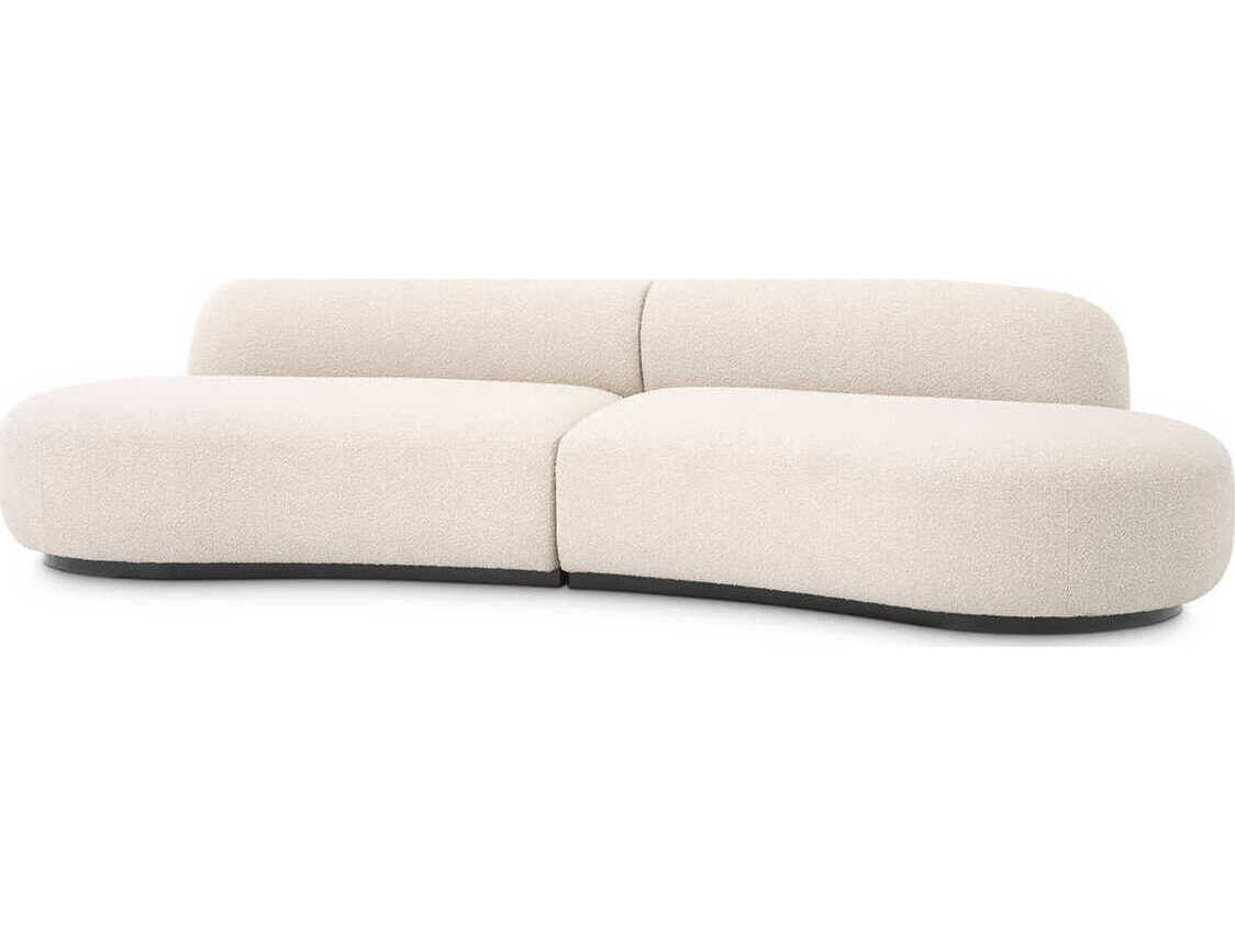 Eichholtz Bjorn Boucle Cream Black Base Upholstered Sofa