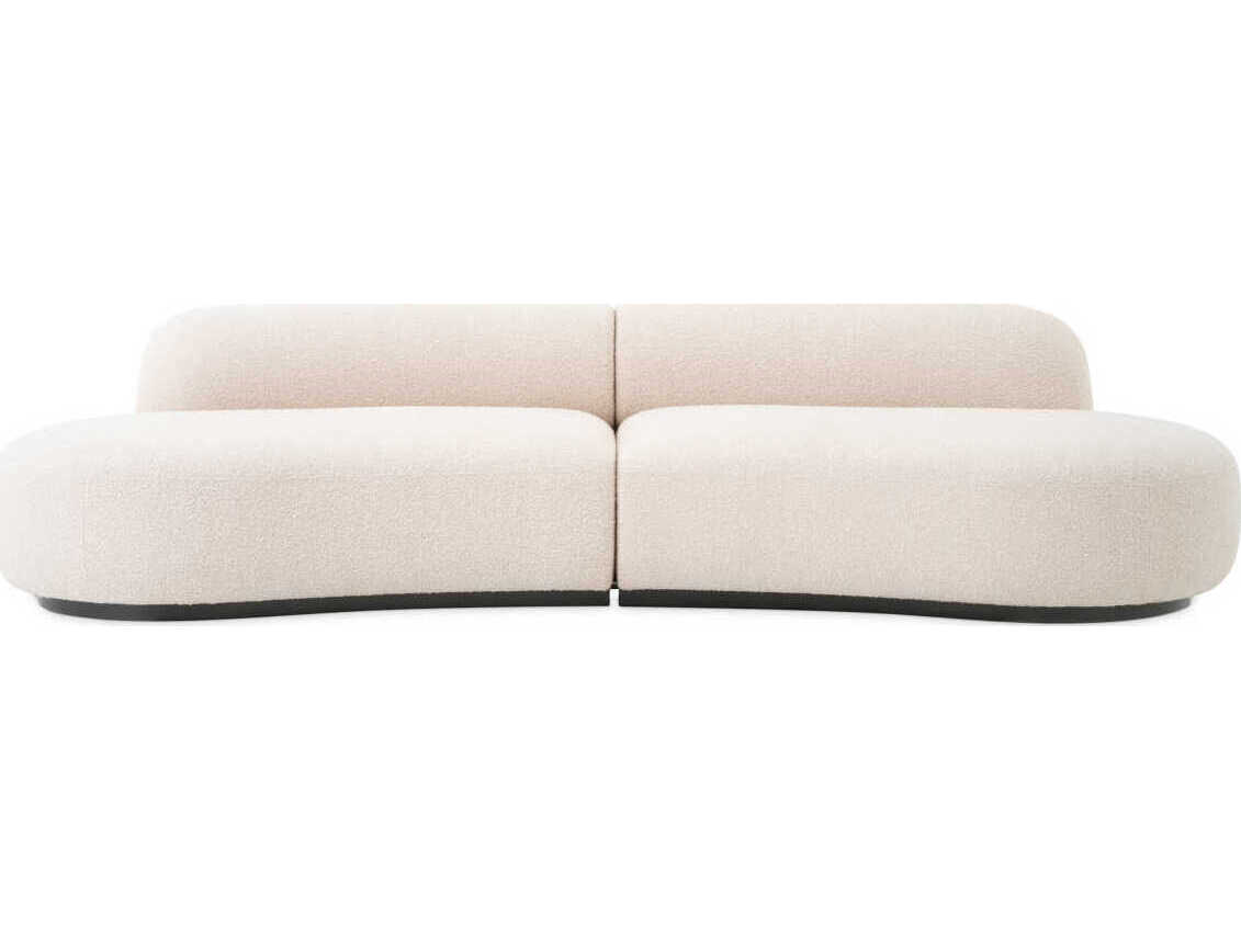 Eichholtz Bjorn Boucle Cream Black Base Upholstered Sofa