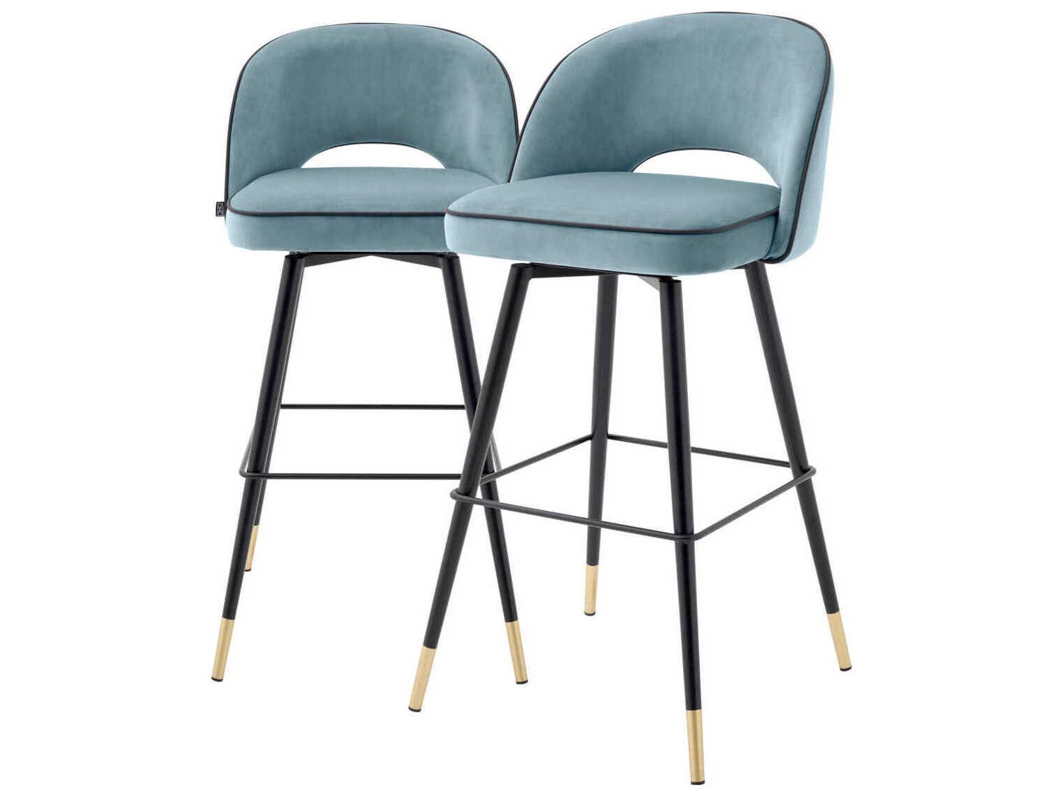 Eichholtz Cliff Upholstered Swivel Bar Stool Set of 2