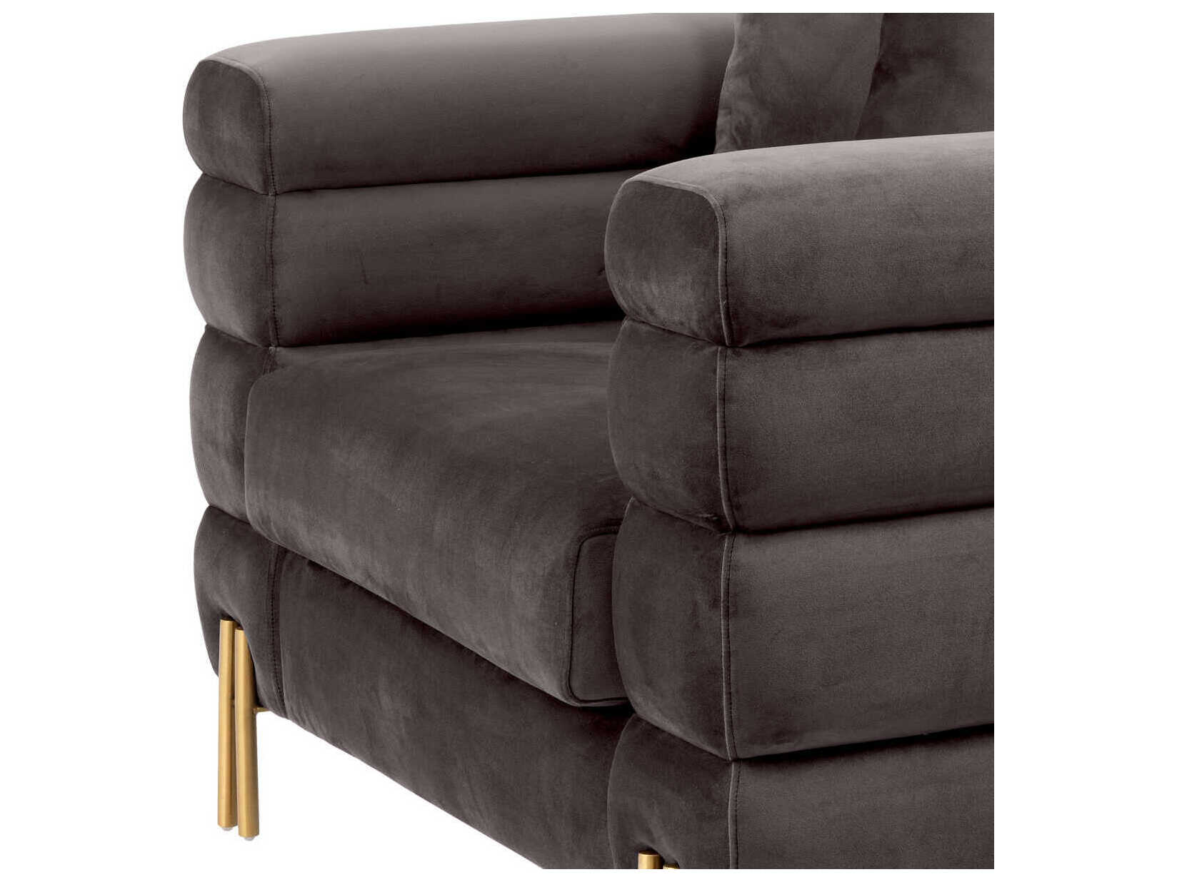 Eichholtz York Gray Velvet Chair and a Half