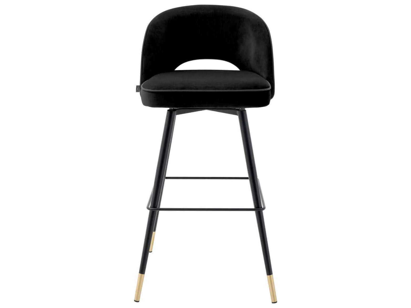 Eichholtz Cliff Velvet Upholstered Swivel Bar Stool Set of 2