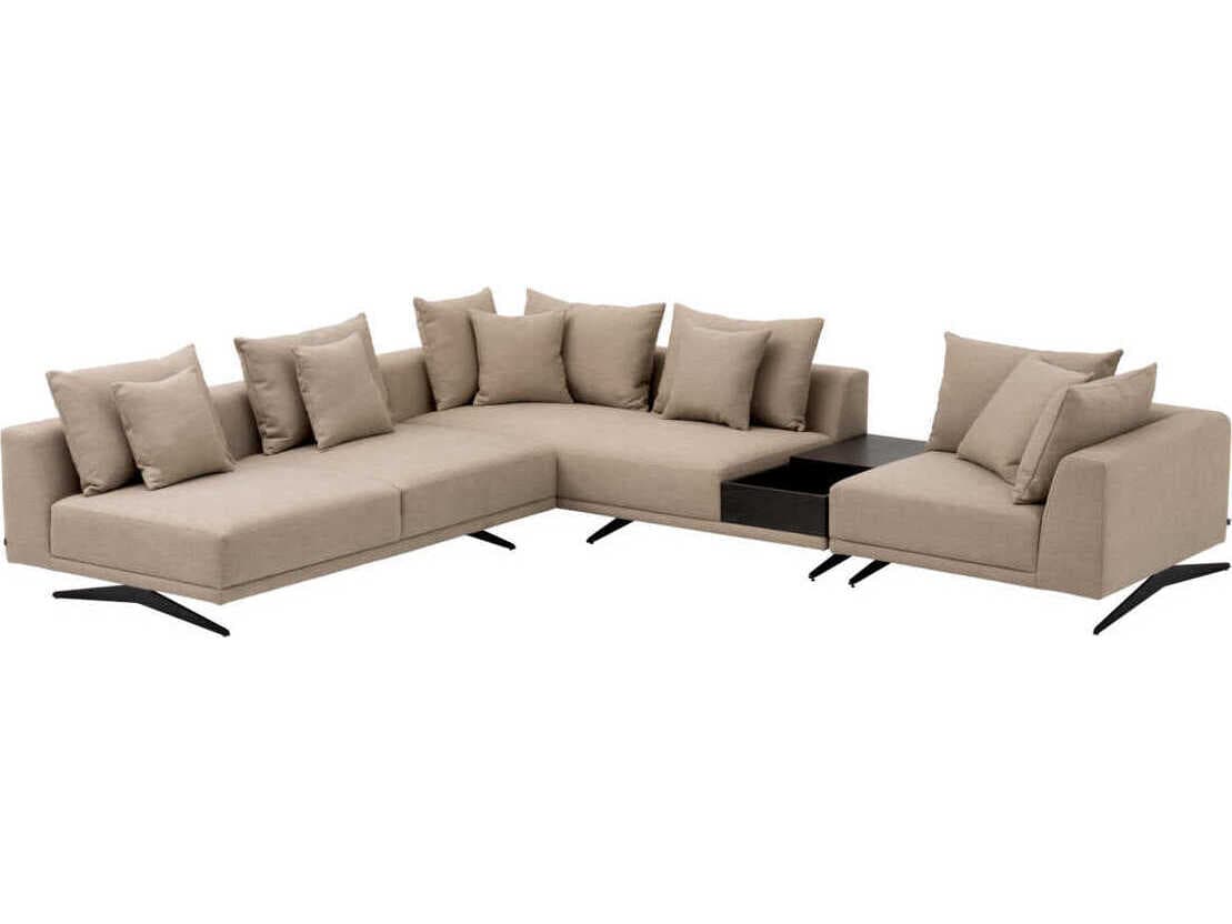 Eichholtz Endless Avalon White Black Legs Beige Upholstered Modular