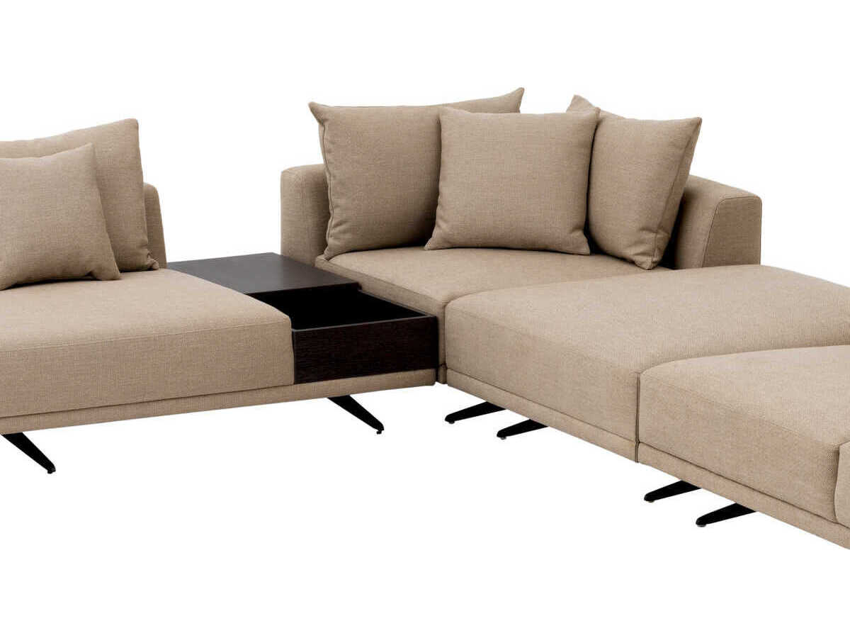 Eichholtz Endless Avalon White Black Legs Beige Upholstered Modular
