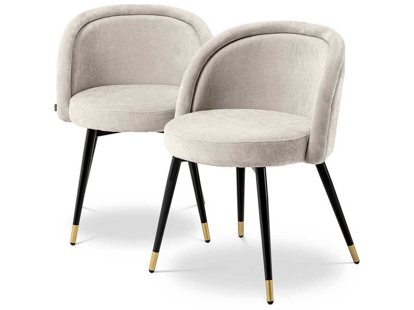 Eichholtz Chloe Black Upholstered Armless Dining Chair Set of 2