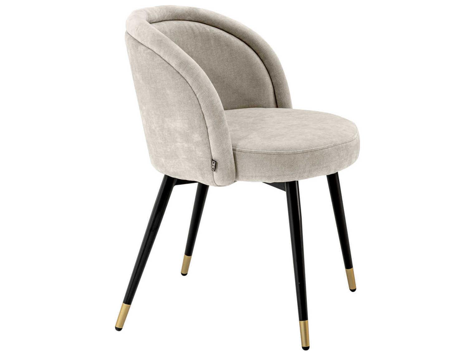 Eichholtz Chloe Black Upholstered Armless Dining Chair Set of 2