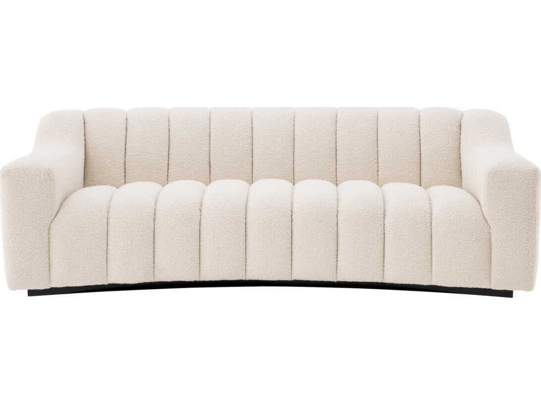Eichholtz Kelly Boucle Cream Black Base Upholstered Sofa