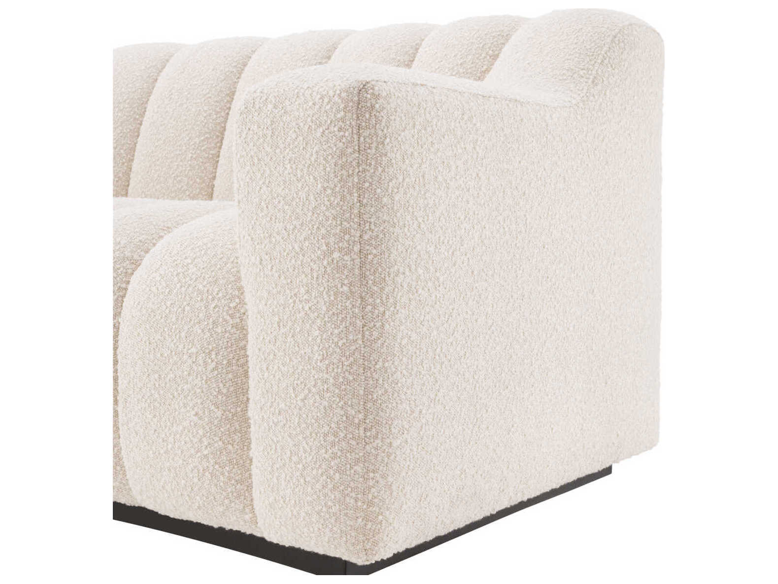 Eichholtz Kelly Boucle Cream Black Base Upholstered Sofa