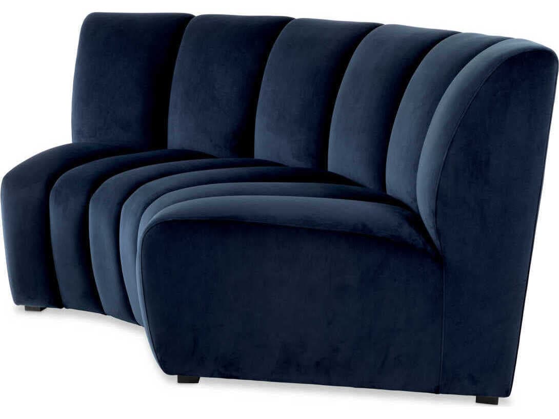 Eichholtz Lando Savona Midnight Blue Velvet Black Feet Upholstered Modular