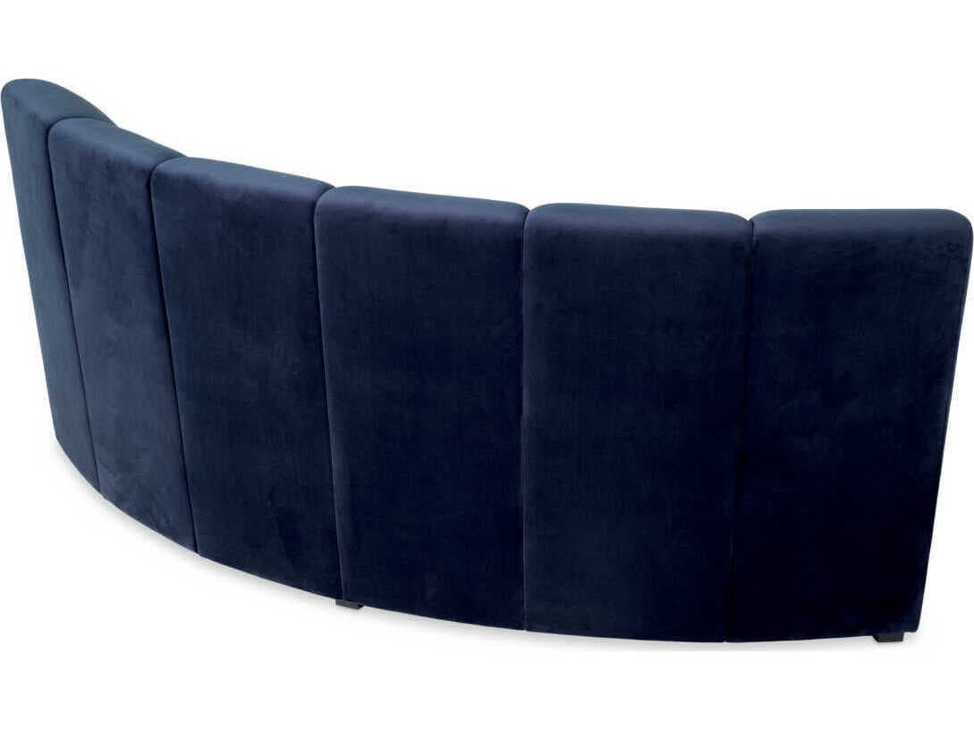 Eichholtz Lando Savona Midnight Blue Velvet Black Feet Upholstered Modular