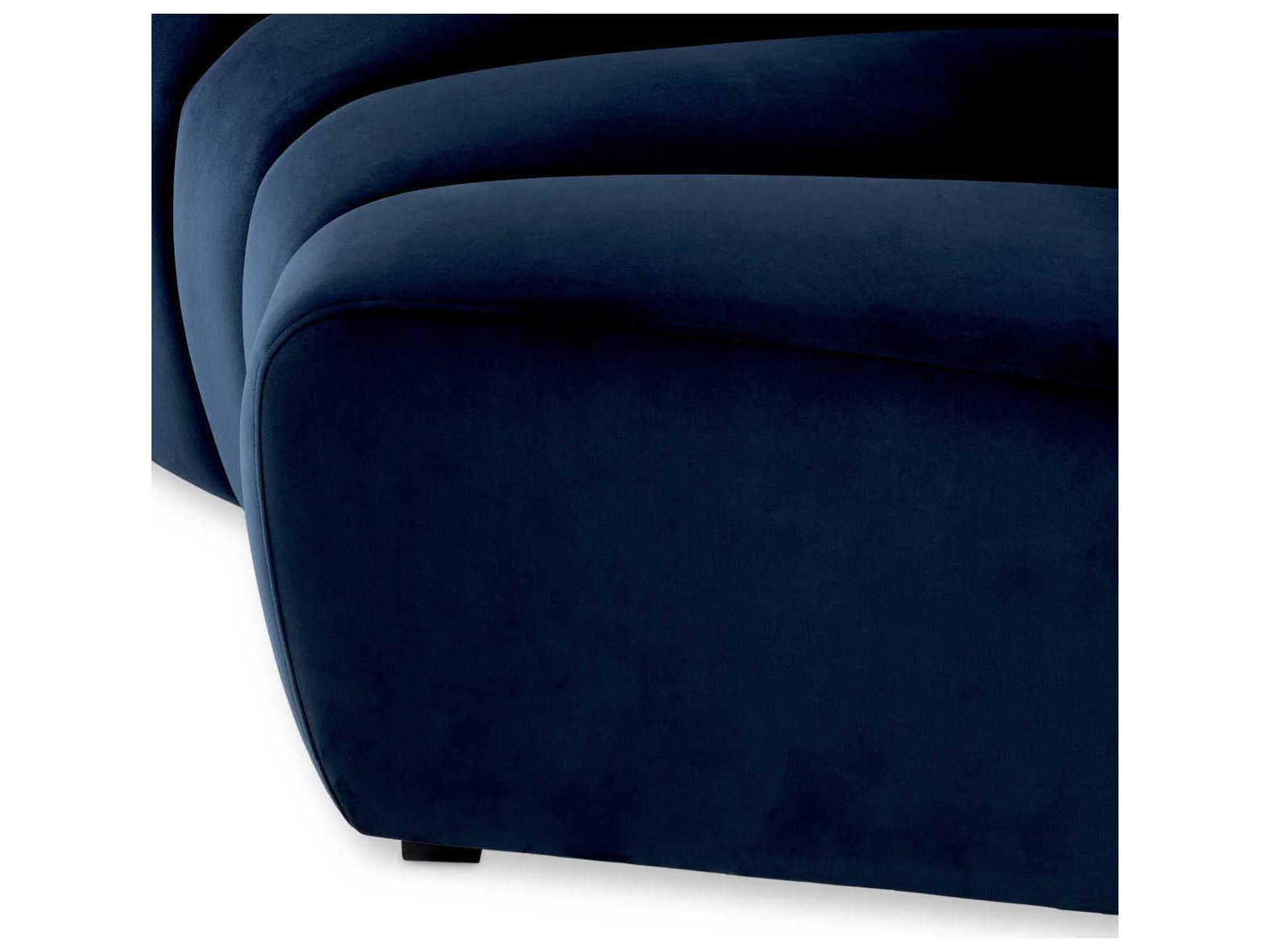 Eichholtz Lando Savona Midnight Blue Velvet Black Feet Upholstered Modular