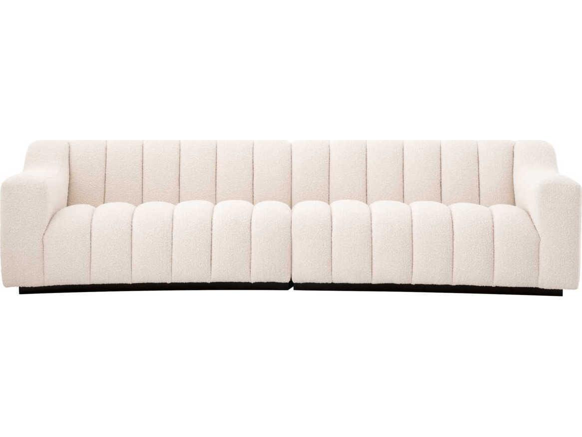 Eichholtz Kelly Boucle Cream Black Base Upholstered Sofa