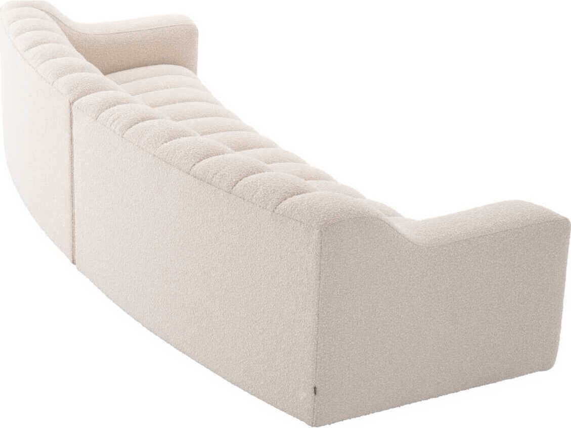 Eichholtz Kelly Boucle Cream Black Base Upholstered Sofa