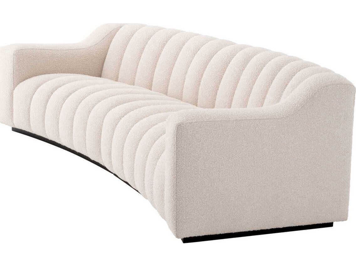 Eichholtz Kelly Boucle Cream Black Base Upholstered Sofa