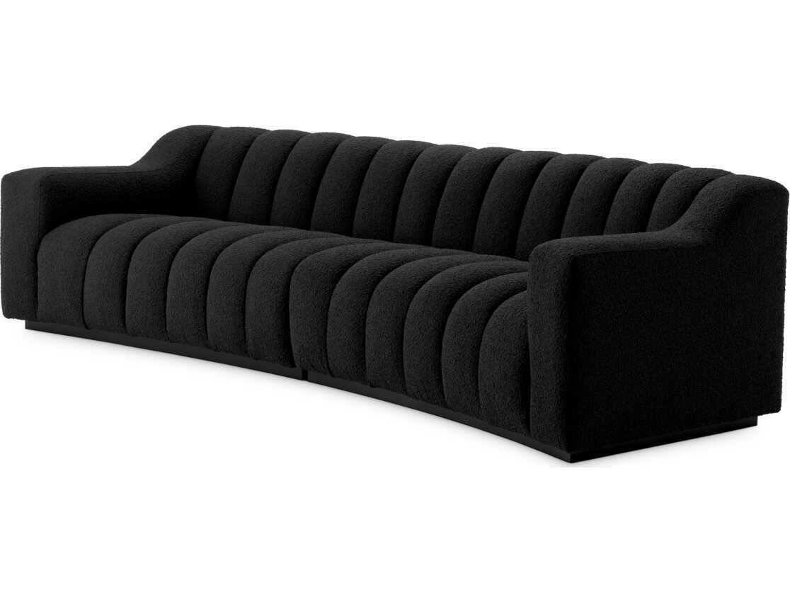 Eichholtz Kelly Boucle Cream Black Base Upholstered Sofa