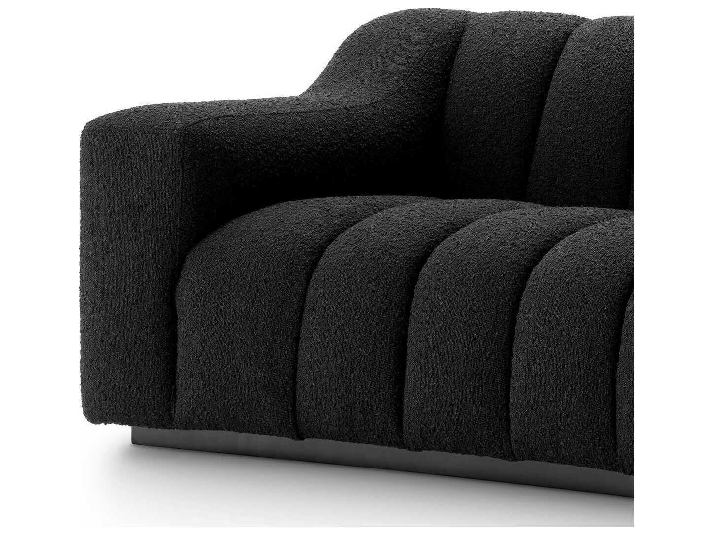 Eichholtz Kelly Boucle Cream Black Base Upholstered Sofa
