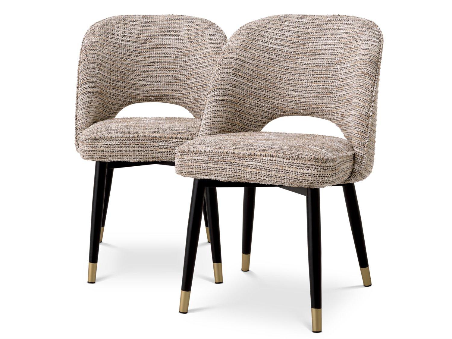 Eichholtz Cliff Beige Upholstered Armless Dining Chair Set of 2