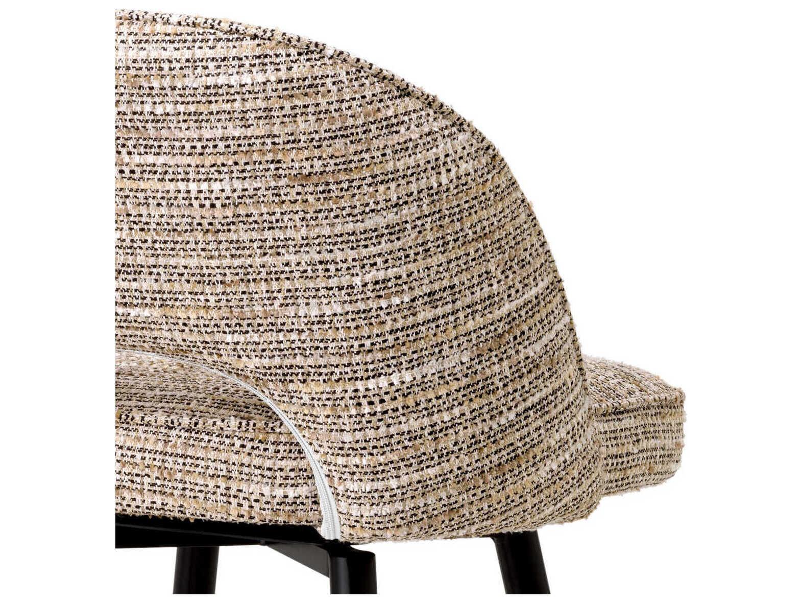 Eichholtz Cliff Mademoiselle Beige Upholstered Swivel Bar Stool Set of 2