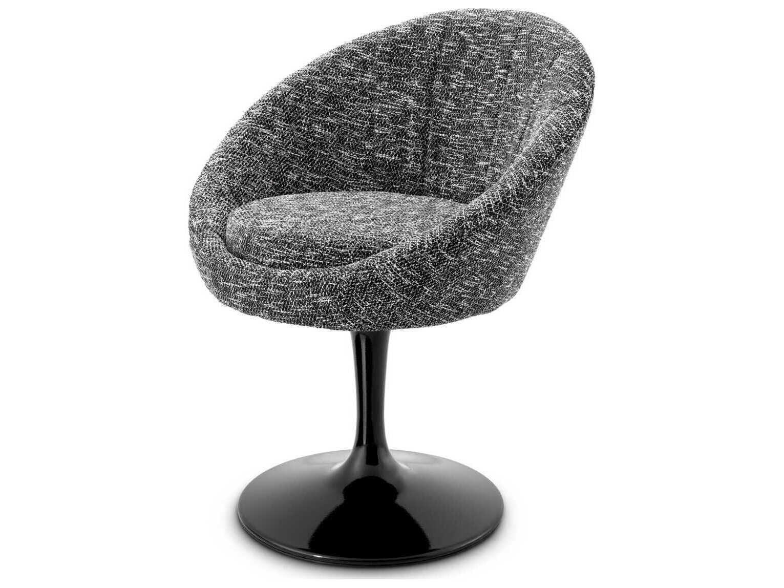 Eichholtz Oneill Black Upholstered Arm Dining Chair