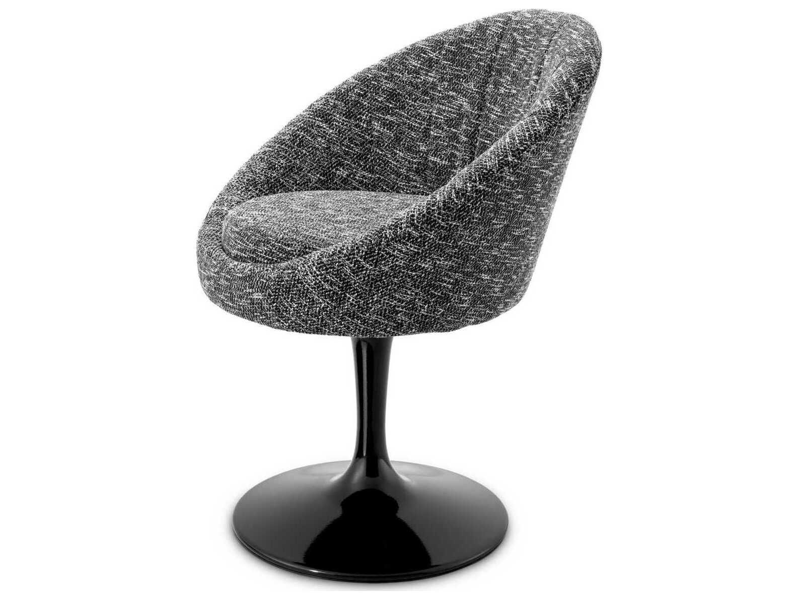 Eichholtz Oneill Black Upholstered Arm Dining Chair