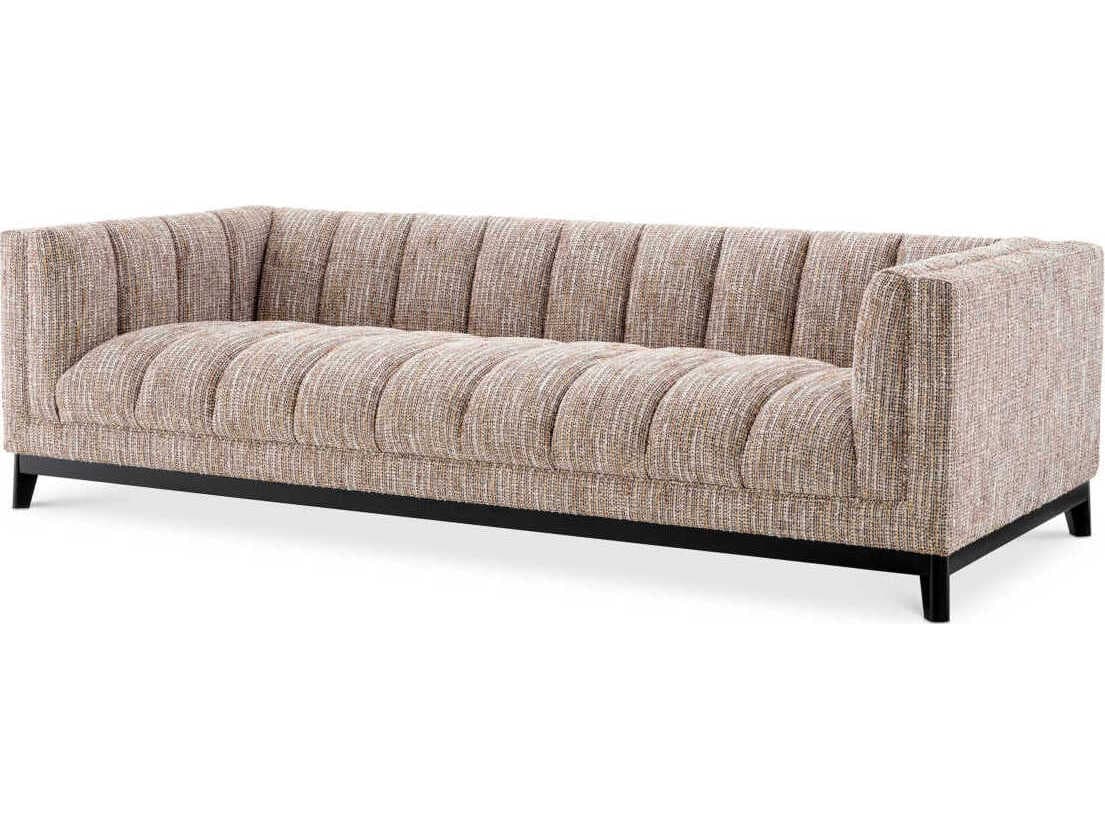 Eichholtz Ditmar Mademoiselle Beige Black Base Upholstered Sofa