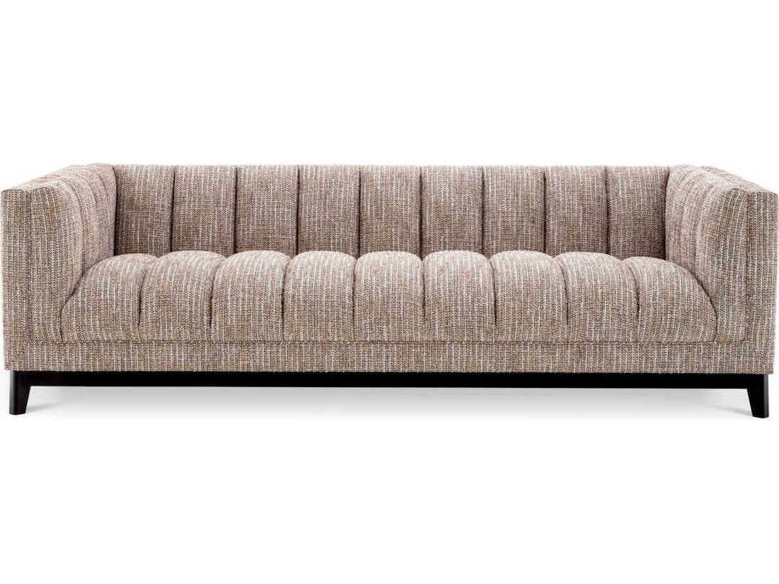 Eichholtz Ditmar Mademoiselle Beige Black Base Upholstered Sofa