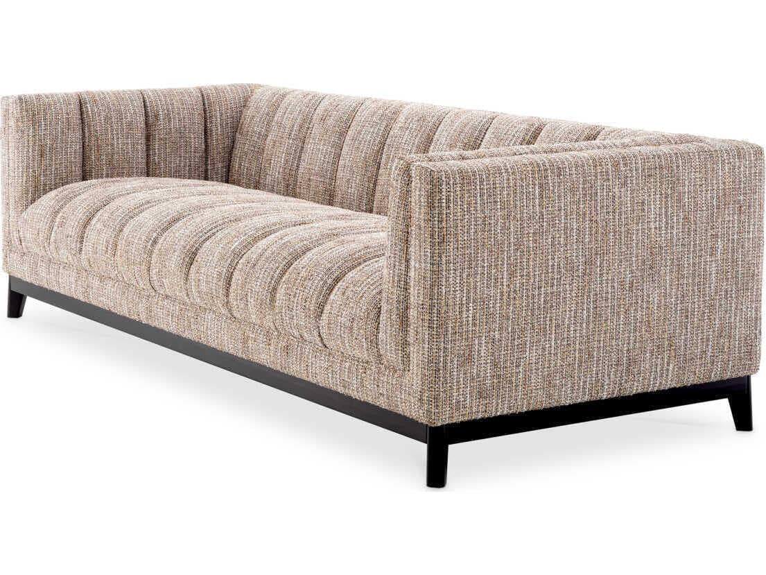 Eichholtz Ditmar Mademoiselle Beige Black Base Upholstered Sofa