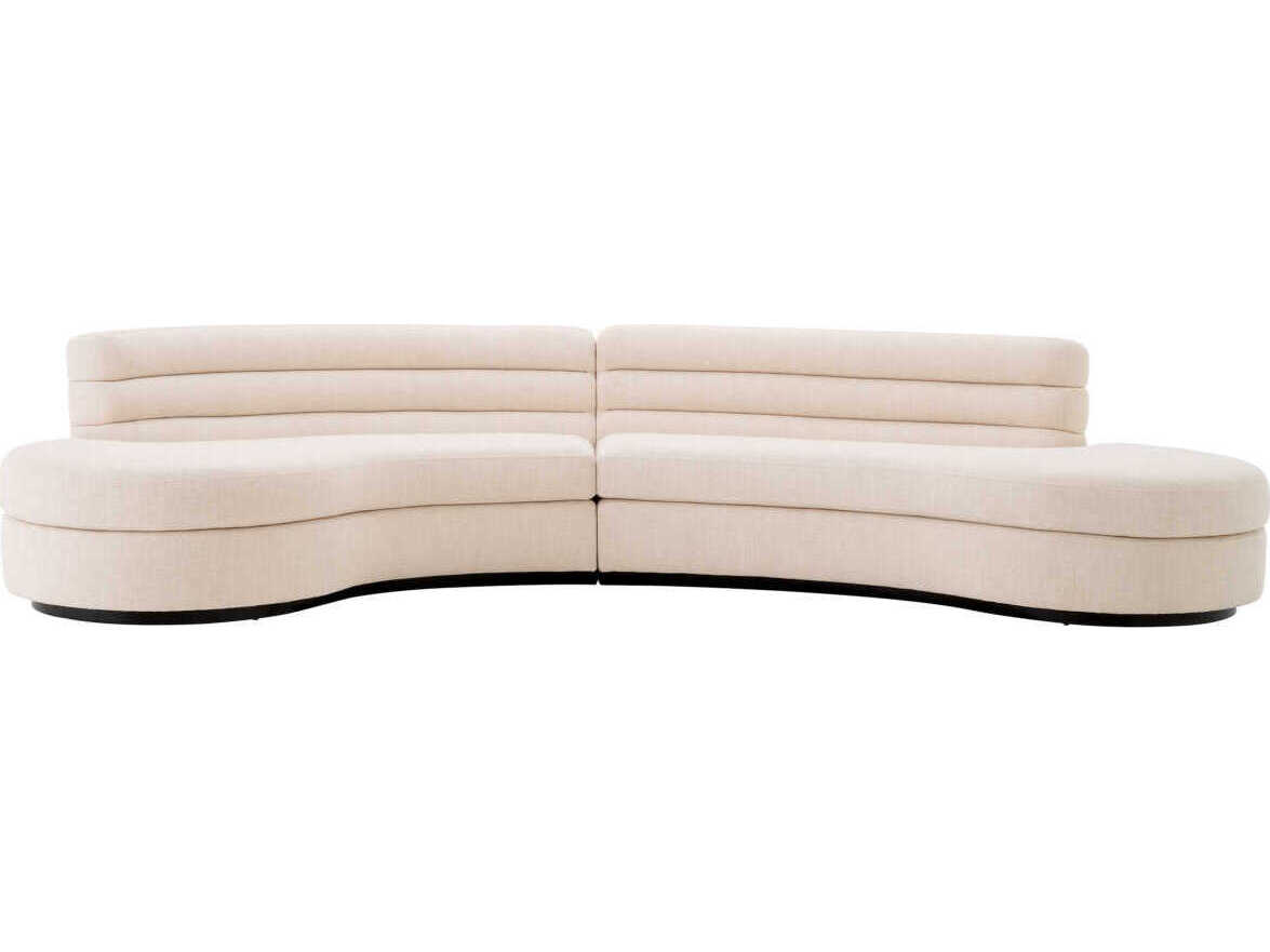 Eichholtz Lennox Pausa Natural Black Base Beige Upholstered Sofa
