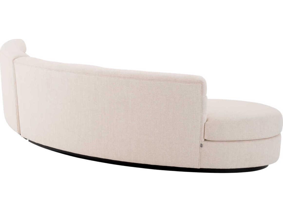 Eichholtz Lennox Pausa Natural Black Base Beige Upholstered Sofa