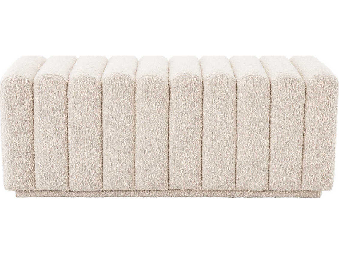 Eichholtz Bente Boucle Cream Upholstered Accent Bench