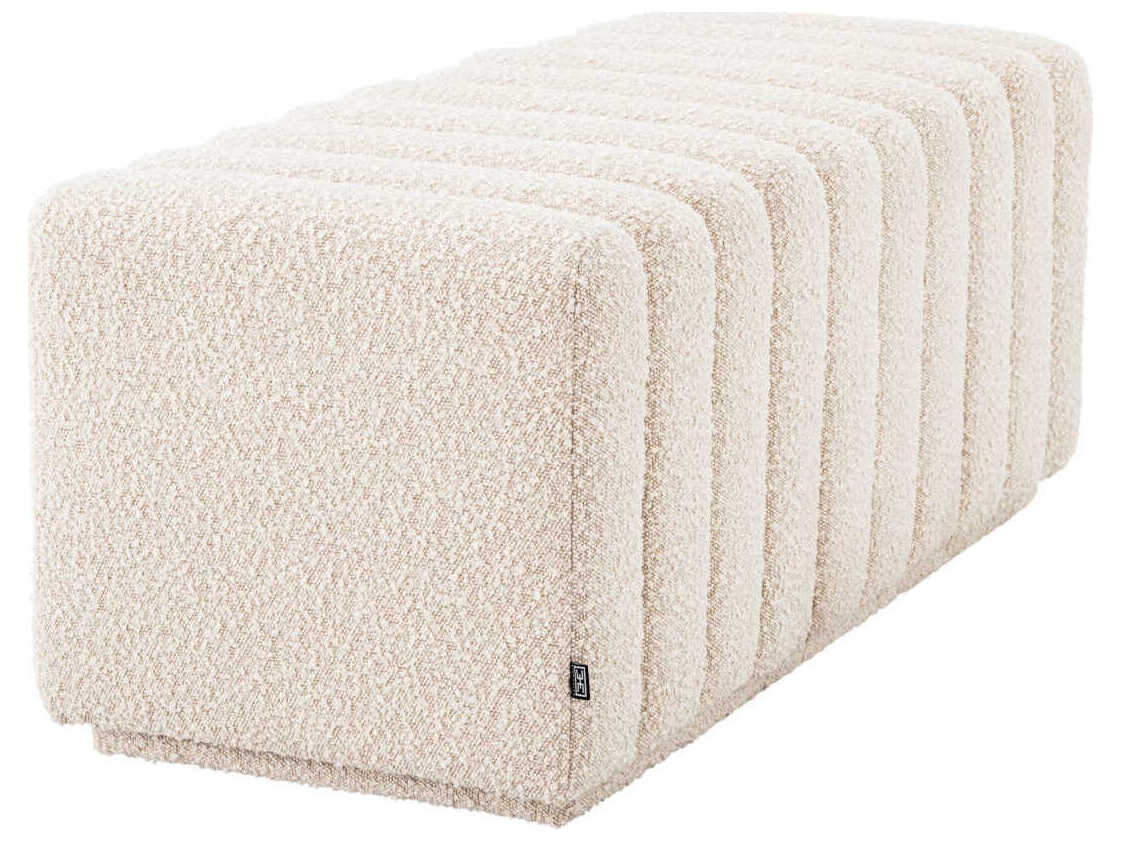 Eichholtz Bente Boucle Cream Upholstered Accent Bench