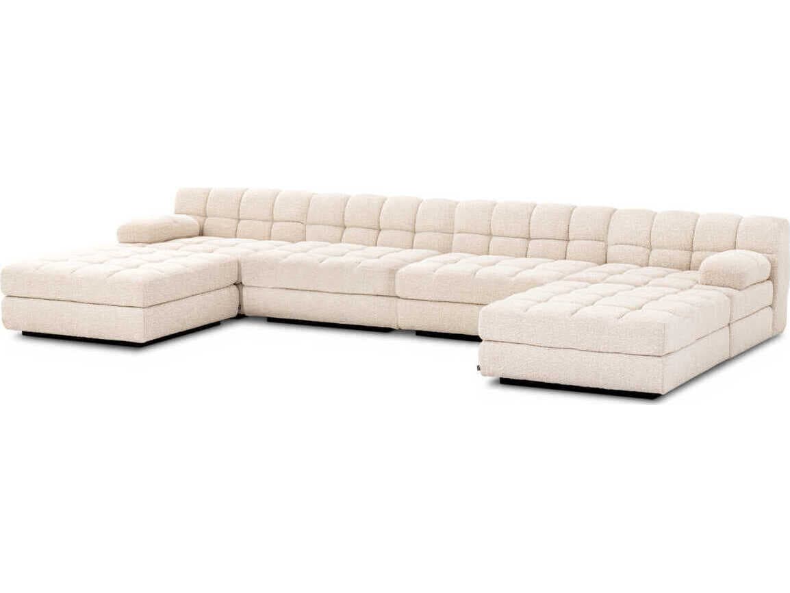 Eichholtz Dean Boucle Cream Black Base Upholstered Modular