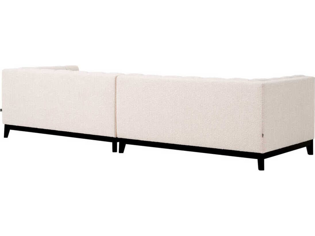 Eichholtz Ditmar Boucle Cream Black Base Upholstered Sofa