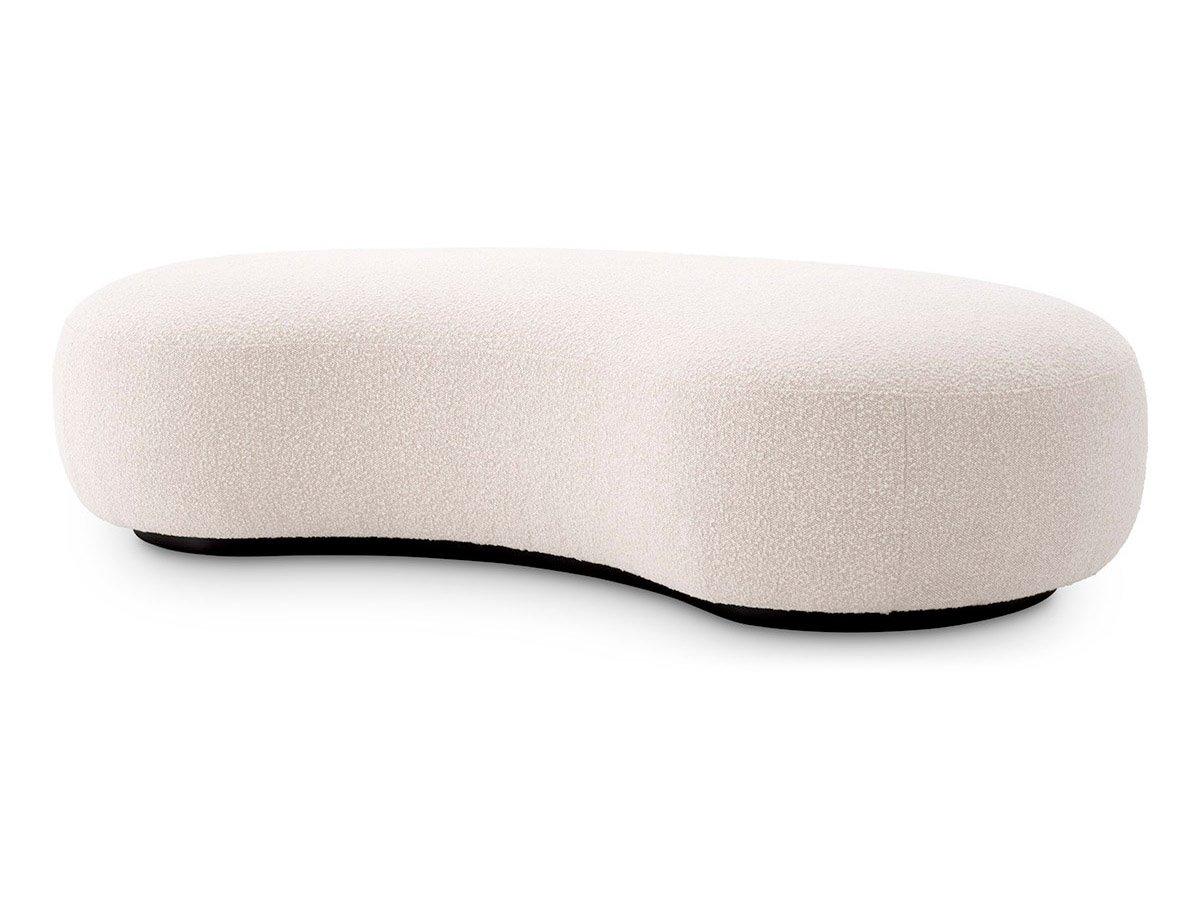 Eichholtz Bjorn Boucle Cream Black Base Upholstered Accent Bench