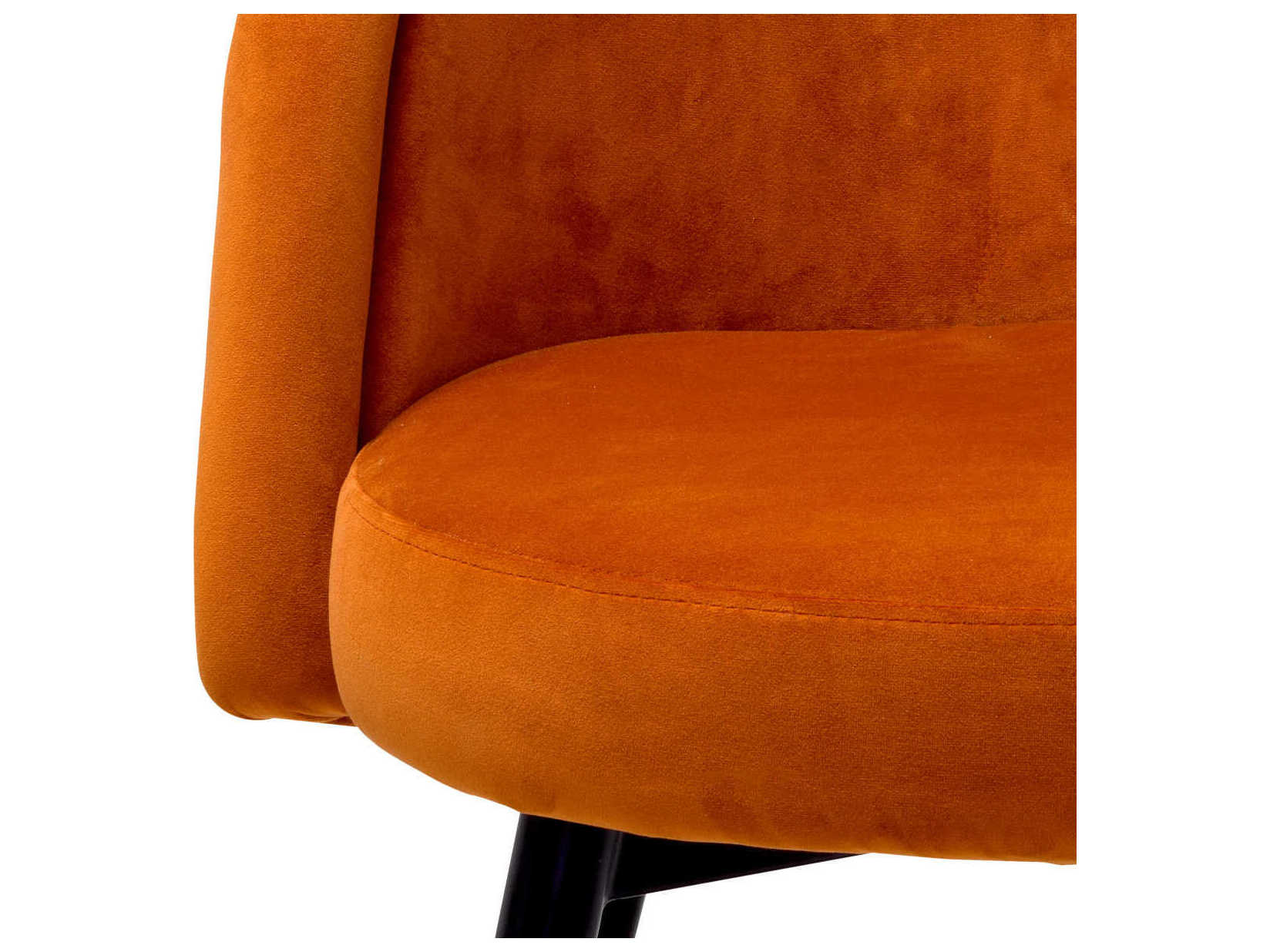 Eichholtz Chloe Orange Velvet Upholstered Armless Dining Chair Set of 2