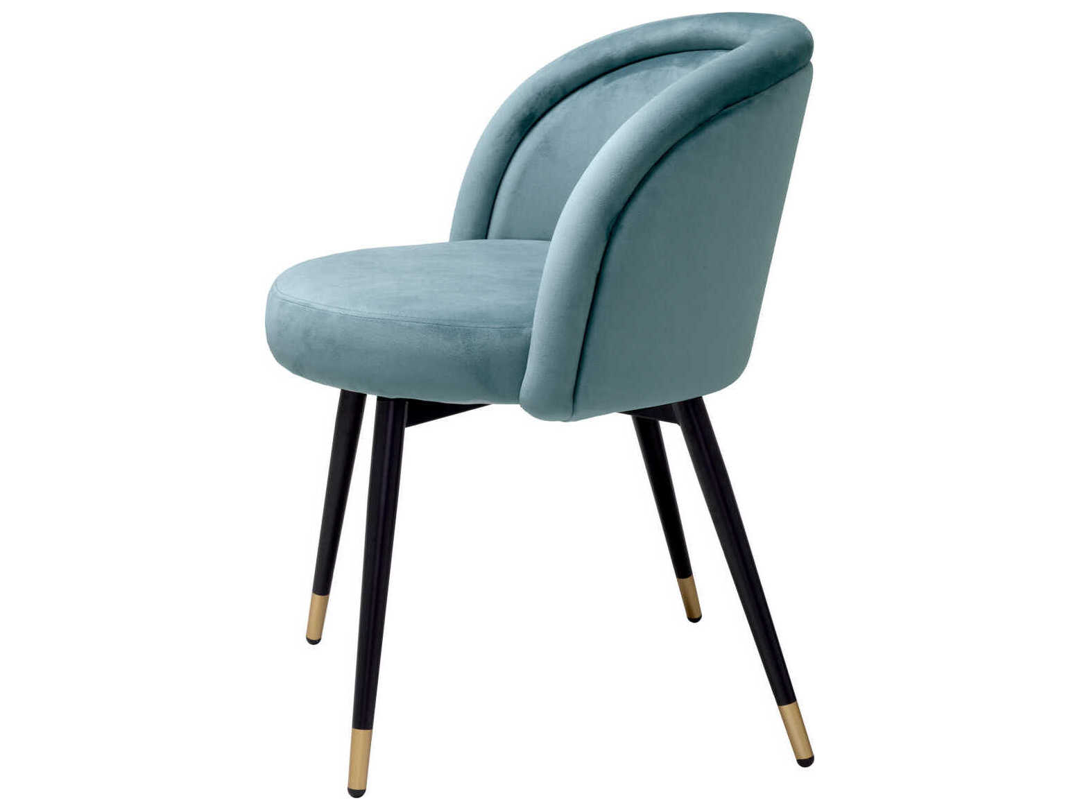 Eichholtz Chloe Blue Velvet Upholstered Armless Dining Chair Set of 2