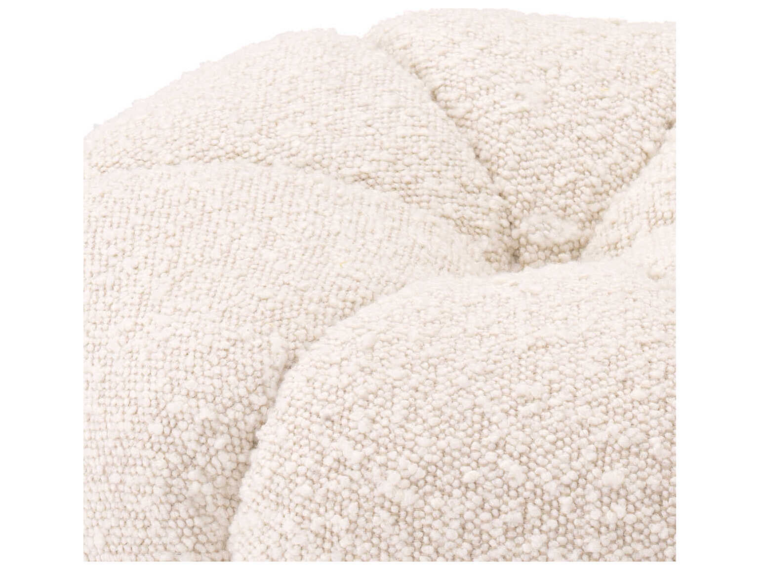 Eichholtz Orchanic Boucle Cream Brushed Brass Base Upholstered Accent Stool