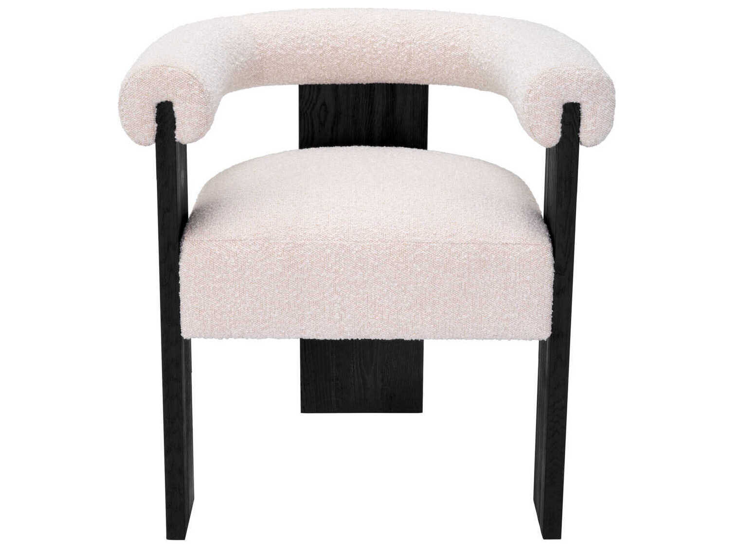 Eichholtz Percy Solid Wood Black Upholstered Arm Dining Chair