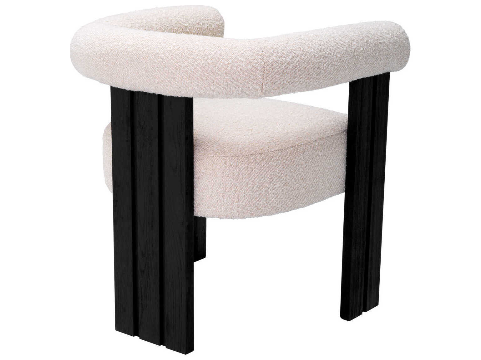 Eichholtz Percy Solid Wood Black Upholstered Arm Dining Chair