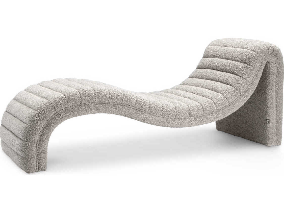 Eichholtz Chaise Boucle Grey Upholstered