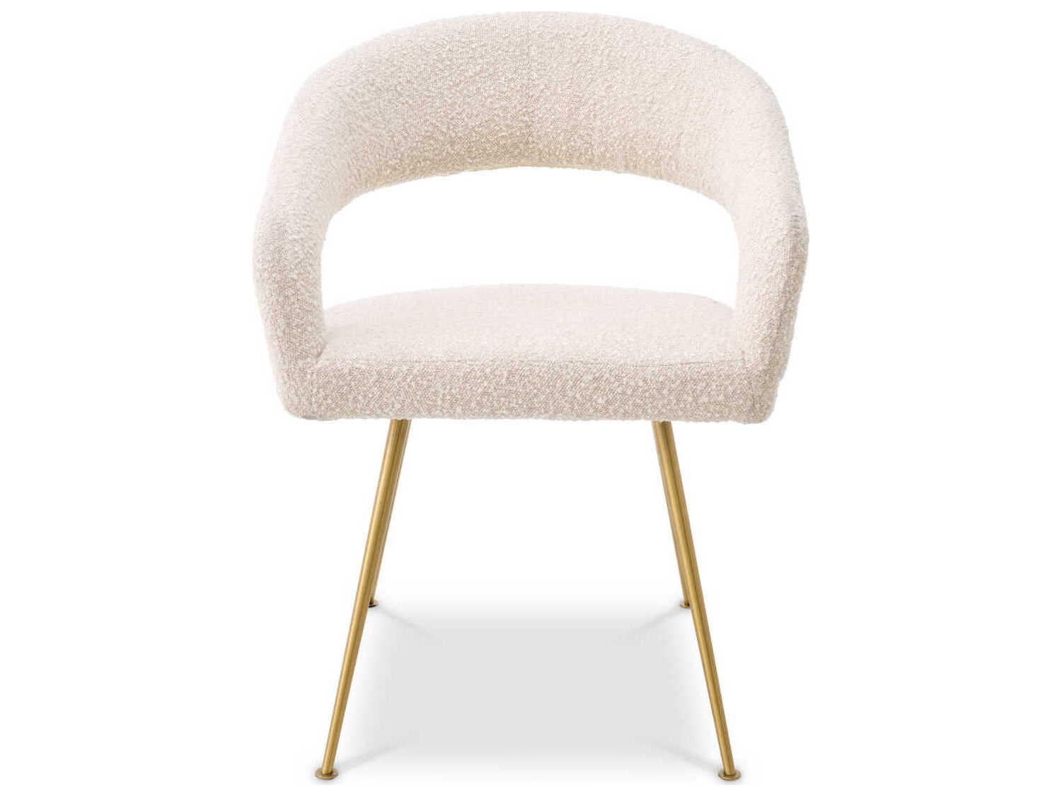 Eichholtz Bravo Gold Upholstered Arm Dining Chair